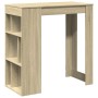Mesa alta bar con estantes madera roble Sonoma 102x50x103,5 cm de , Mesas de cocina y de comedor - Ref: Foro24-854357, Precio...