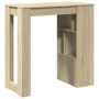 Mesa alta bar con estantes madera roble Sonoma 102x50x103,5 cm de , Mesas de cocina y de comedor - Ref: Foro24-854357, Precio...