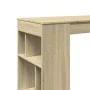 High bar table with Sonoma oak wood shelves 102x50x103.5 cm by , Kitchen and dining tables - Ref: Foro24-854357, Price: 74,58...
