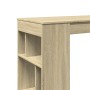 Mesa alta bar con estantes madera roble Sonoma 102x50x103,5 cm de , Mesas de cocina y de comedor - Ref: Foro24-854357, Precio...