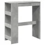 Tall bar table with gray wood and concrete shelves 90x40x103.5 cm by , Kitchen and dining tables - Ref: Foro24-854376, Price:...
