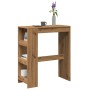 Mesa alta con estantes madera roble artisian 90x40x103,5 cm de , Mesas de cocina y de comedor - Ref: Foro24-854381, Precio: 8...