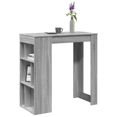 Mesa alta bar con estantes gris Sonoma 102x50x103,5 cm de , Mesas de cocina y de comedor - Ref: Foro24-854360, Precio: 76,64 ...