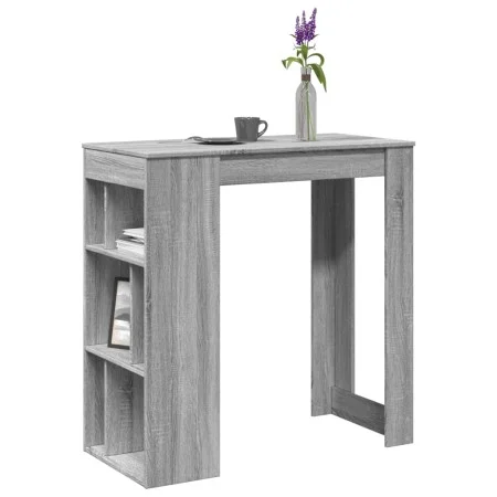 Mesa alta bar con estantes gris Sonoma 102x50x103,5 cm de , Mesas de cocina y de comedor - Ref: Foro24-854360, Precio: 75,65 ...