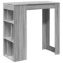 Mesa alta bar con estantes gris Sonoma 102x50x103,5 cm de , Mesas de cocina y de comedor - Ref: Foro24-854360, Precio: 75,65 ...