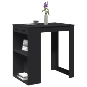 Tall black engineered wood bar table 102x70x103.5 cm by , Kitchen and dining tables - Ref: Foro24-3309322, Price: 130,45 €, D...
