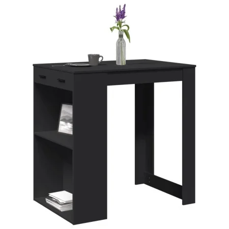Tall black engineered wood bar table 102x70x103.5 cm by , Kitchen and dining tables - Ref: Foro24-3309322, Price: 130,45 €, D...