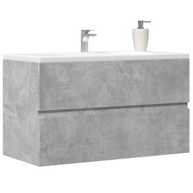 Armario para lavabo contrachapada gris hormigón 90x38,5x45 cm de , Muebles de baño - Ref: Foro24-856248, Precio: 54,45 €, Des...