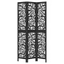 Biombo separador de 3 paneles madera maciza Paulownia negro de , Divisores de ambientes - Ref: Foro24-358752, Precio: 102,78 ...