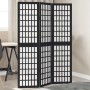 Biombo separador de 3 paneles madera maciza Paulownia negro de , Divisores de ambientes - Ref: Foro24-358765, Precio: 92,59 €...