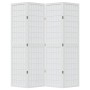 Biombo separador de 4 paneles madera maciza Paulownia blanco de , Divisores de ambientes - Ref: Foro24-358786, Precio: 115,00...