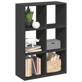 Librería divisora madera de ingeniería negra 69,5x29x103,5 cm de , Librerías y estanterías - Ref: Foro24-858013, Precio: 62,5...
