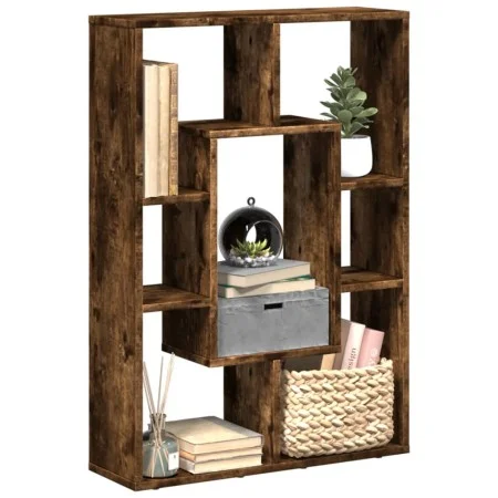 Estantería madera de ingeniería roble ahumado 63x20x90 cm de , Librerías y estanterías - Ref: Foro24-858142, Precio: 48,57 €,...