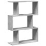 Librería divisora 3 niveles madera gris hormigón 70x24x97 cm de , Librerías y estanterías - Ref: Foro24-858114, Precio: 42,17...