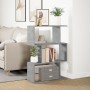 Librería divisora 3 niveles madera gris hormigón 70x24x97 cm de , Librerías y estanterías - Ref: Foro24-858114, Precio: 42,17...