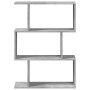 Librería divisora 3 niveles madera gris hormigón 70x24x97 cm de , Librerías y estanterías - Ref: Foro24-858114, Precio: 42,17...