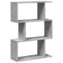 Librería divisora 3 niveles madera gris hormigón 70x24x97 cm de , Librerías y estanterías - Ref: Foro24-858114, Precio: 42,17...