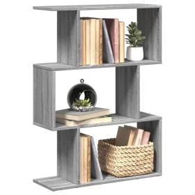 Librería divisora 3 niveles madera gris Sonoma 70x24x97 cm de , Librerías y estanterías - Ref: Foro24-858116, Precio: 42,30 €...
