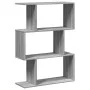Librería divisora 3 niveles madera gris Sonoma 70x24x97 cm de , Librerías y estanterías - Ref: Foro24-858116, Precio: 42,30 €...
