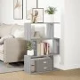 Librería divisora 3 niveles madera gris Sonoma 70x24x97 cm de , Librerías y estanterías - Ref: Foro24-858116, Precio: 42,30 €...