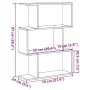 Librería divisora 3 niveles madera gris Sonoma 70x24x97 cm de , Librerías y estanterías - Ref: Foro24-858116, Precio: 42,30 €...