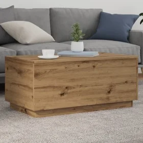 Artisan oak coffee table with LED lights 90x50x40 cm by , Coffee table - Ref: Foro24-857723, Price: 89,07 €, Discount: %