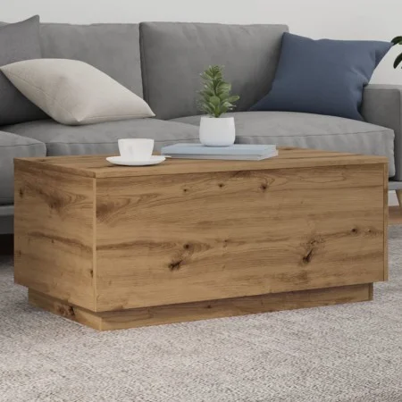 Mesa de centro con luces LED roble artisan 90x50x40 cm de , Mesas de centro - Ref: Foro24-857723, Precio: 89,07 €, Descuento: %