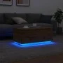 Mesa de centro con luces LED roble artisan 90x50x40 cm de , Mesas de centro - Ref: Foro24-857723, Precio: 89,07 €, Descuento: %