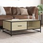 Mesa de centro madera ingeniería metal roble Sonoma 90x57x35 cm de , Mesas de centro - Ref: Foro24-848755, Precio: 67,87 €, D...