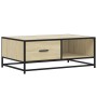 Mesa de centro madera ingeniería metal roble Sonoma 90x57x35 cm de , Mesas de centro - Ref: Foro24-848755, Precio: 67,87 €, D...