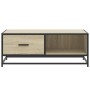 Mesa de centro madera ingeniería metal roble Sonoma 90x57x35 cm de , Mesas de centro - Ref: Foro24-848755, Precio: 67,87 €, D...