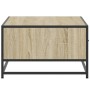 Mesa de centro madera ingeniería metal roble Sonoma 90x57x35 cm de , Mesas de centro - Ref: Foro24-848755, Precio: 67,87 €, D...
