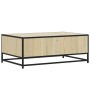 Mesa de centro madera ingeniería metal roble Sonoma 90x57x35 cm de , Mesas de centro - Ref: Foro24-848755, Precio: 67,87 €, D...