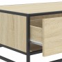 Mesa de centro madera ingeniería metal roble Sonoma 90x57x35 cm de , Mesas de centro - Ref: Foro24-848755, Precio: 67,87 €, D...