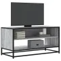 Mueble TV madera ingeniería y metal roble ahumado 91x40x46 cm de , Muebles TV - Ref: Foro24-848887, Precio: 58,47 €, Descuent...