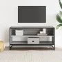 Mueble TV madera ingeniería y metal roble ahumado 91x40x46 cm de , Muebles TV - Ref: Foro24-848887, Precio: 58,47 €, Descuent...