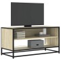 Mueble TV metal y madera ingeniería roble Sonoma 91x40x46 cm de , Muebles TV - Ref: Foro24-848885, Precio: 57,96 €, Descuento: %