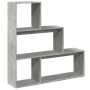 Librería divisora 3 niveles madera gris hormigón 123x29x123 cm de , Librerías y estanterías - Ref: Foro24-857988, Precio: 61,...