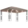 Carpa cenador de jardín con tira de luces LED 4x3 m taupé de , Carpas y cenadores - Ref: Foro24-3070325, Precio: 277,95 €, De...