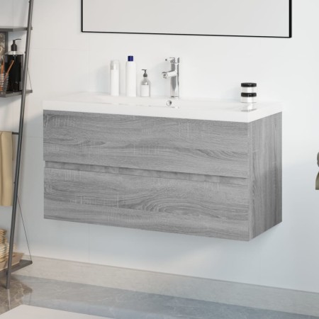 Mueble de baño con lavabo madera contrachapada gris Sonoma de , Tocadores de baño - Ref: Foro24-3152883, Precio: 294,49 €, De...