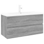 Mueble de baño con lavabo madera contrachapada gris Sonoma de , Tocadores de baño - Ref: Foro24-3152883, Precio: 294,49 €, De...