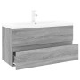 Mueble de baño con lavabo madera contrachapada gris Sonoma de , Tocadores de baño - Ref: Foro24-3152883, Precio: 294,49 €, De...
