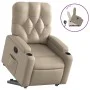 Sillón reclinable elevable cuero artificial color capuchino de , Sillones - Ref: Foro24-3204778, Precio: 281,99 €, Descuento: %