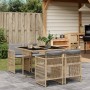 Set comedor de jardín 5 pzas con cojines ratán sintético beige de , Conjuntos de jardín - Ref: Foro24-3210900, Precio: 277,57...