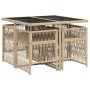 Set comedor de jardín 5 pzas con cojines ratán sintético beige de , Conjuntos de jardín - Ref: Foro24-3210900, Precio: 277,57...