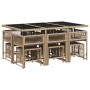 Set comedor de jardín 11 pzas con cojines ratán sintético beige de , Conjuntos de jardín - Ref: Foro24-3211512, Precio: 453,5...