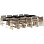Set comedor de jardín 11 pzas con cojines ratán sintético beige de , Conjuntos de jardín - Ref: Foro24-3211656, Precio: 853,6...