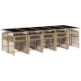 Set comedor de jardín 11 pzas con cojines ratán sintético beige de , Conjuntos de jardín - Ref: Foro24-3211656, Precio: 853,6...