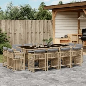 Set comedor de jardín con cojines 13 pzas ratán sintético beige by , Garden sets - Ref: Foro24-3211764, Price: 858,01 €, Disc...