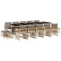Set comedor de jardín con cojines 15 pzas ratán sintético beige de , Conjuntos de jardín - Ref: Foro24-3210996, Precio: 817,5...